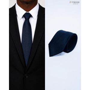 PABANI Premium Classic Dark Navy Blue 100% Silk Mens Tie For Formal Events