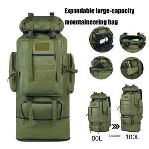 Expandable 100L Waterproof Men's and Women's Backpack -Travel Hiking Climbing Bag -Outdoor Durable Camping Bag-Large capacity Oxford cloth bag