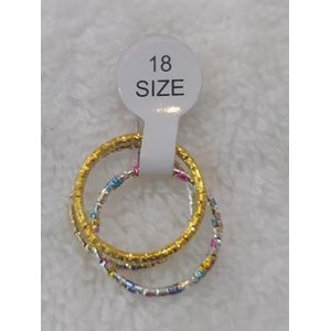 TR THREE VIBRANT COLOURFUL STEEL RINGS. SIZE 18