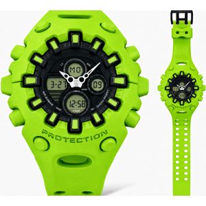 Sophisticated Durable Rubber & Luxurious Timeless Wrist Watch  For Rugged Big Men 001