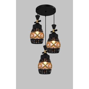 3-Light Industrial Nautical Cage Pendant with free bulbs