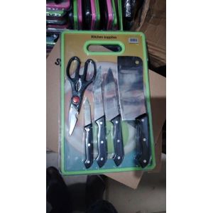 Kitchen Knife Set With Scissors and Cutting Board Chopping Vegetable Meat Slicing Tools