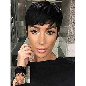 Short Black Pixie Cuts Hair Short Wigs