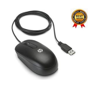 Hp Wired USB Optical Mouse - 1200DPI Trackball, Smooth Movement On Various Surfaces, Anti-Slip Roller, Compatible With PC, Notebook, Desktop - Plastic, Wheel-Mouse, No Battery Required