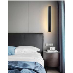 40cm Length Wall Light For Indoor & Outdoor Use/3 Color Light Modes 110V-220V LED Indoor Wall Mount Lighting Fixture Rectangular Black Wall Lights Elegant Frosted White Acrylic 