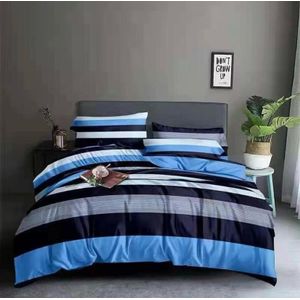 Striped Cotton Bedsheet & Pillowcase Set