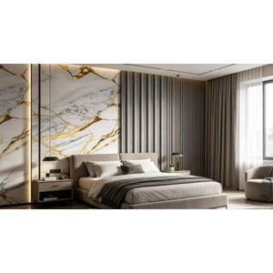 Whiterosy wallpapers Contemporary Grey Fluted and Marble Design Wallpaper - 2-in-1 Design Wallpaper - 5.3 SQM