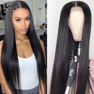 Long Straight Middle Part Lace Front Wig-black Color