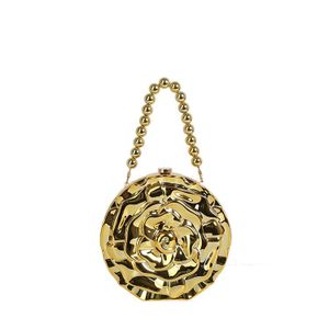 Flower-shaped ladies clutch purse GOLD