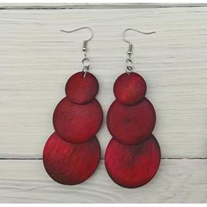 Round Wooden Bohemian Earrings