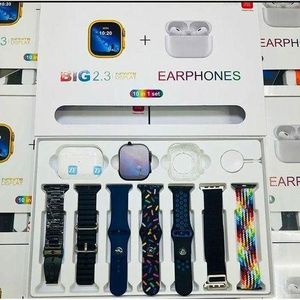 Ultra I20 Max SUIT 10 In 1 Set Smartwatch With Earphone Wireless 7 Straps 2.3" Heart Rate Tracker series 8 Smart Watch