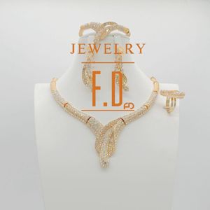 Gold Colour Necklace, Earrings, Bangle and Rings Jewelry Set for Women