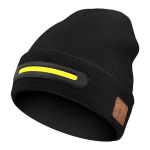 Custom  Head Warmer With Ultra Bright Led Light – Hands-Free Rechargeable LED Headlight Knit Cap for Night Running, Camping & Outdoor Work 