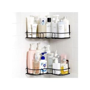 Corner Racks Bathroom Shelf Iron Wall Mounted Kitchen Black (1 pieces)