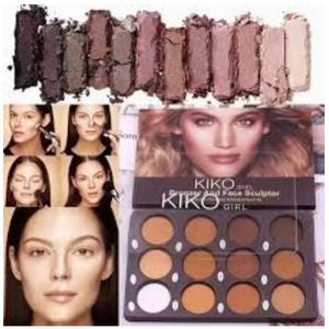 Kiko MAKEUP(12COLOR + 1 BRUSH) PALETTE-1PC