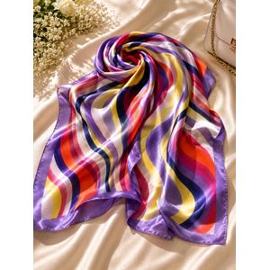 Multicolor Satin Silk Feel Scarf