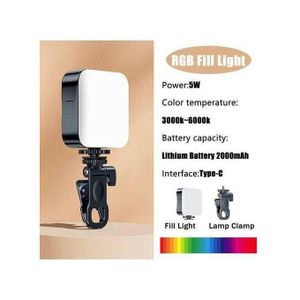 Pocket RGB Portable LED Ring Light Light Video Mini Fill Light For Camera Smartphone Laptop Selfie Adjustable RBG Lamp
