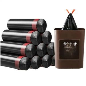 Plastic Simple Dustbin Trash Bag For Kitchen & Office 90 Pcs 3 Roll Black  Color