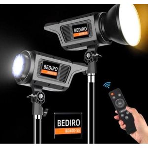 Led  Bediro BD400-SS video light kit + strong and durable tripod stand + Charger + Reflector Cup