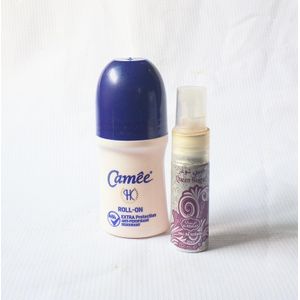 Special Perfume of 2 in 1 of  Camee White Roll On 50ml and Queen Suger Natural Body Spray 20ml (all day comfort) Unisex  