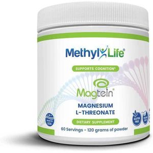 methyl life Magtein Magnesium L-Threonate Powder – Brain-Preferred Magnesium for Superior Absorption & Purity 120g (60 Servings) Non-GMO, Gluten-Free, Filler-Free