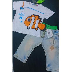 2 pieces boy top and jean set 