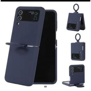 Original soft liquid silicone shockproof cover with finger ring foldable phone case for Samsung Galaxy z flip 3