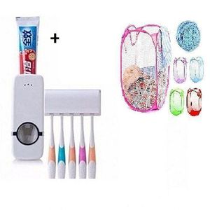 Toothpaste Dispenser & Tooth Brush Holder + 1 Free Foldable