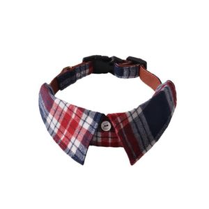 TD Dog Checked Necktie Kerchief Collar 1.5x24-35cm