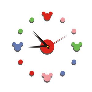 40cm 3D Multicolor DIY Wall Clock Mirror Wall Stickers