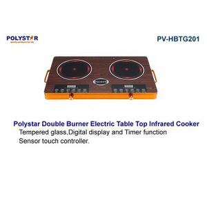 Polystar Infrared Double Electric Cooker - 3500W × 2 Tempered Glass