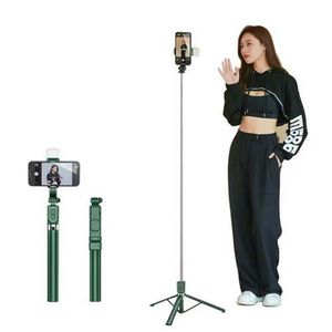 Selfie Stick with Tripod, Shutter Remote and Fill Light (Light Optional) - Wireless Remote Control, Anti-Shake Extendable Phone Selfie Stand, 360° Rotatable Multi-Functional Travel Companion, Mini Lightweight, Portable for All Mobile Models - ( Z6 )