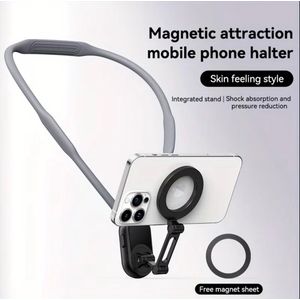 Magnetic Neck Phone Holder Featuring a Chest Strap - Made of Flexible Silicone, Anti-Shake with 360° Rotation, Quick Switch Between Horizontal And Vertical, Mobile Live Streaming Stand.
