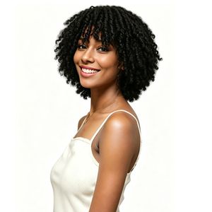 Noble Brazilian High Temperature Fiber Hair Wig with Bang Synthetic wig Made Machine Wig Passion Twist Locs hair Synthetic fiber Braid Hair Wig For Women