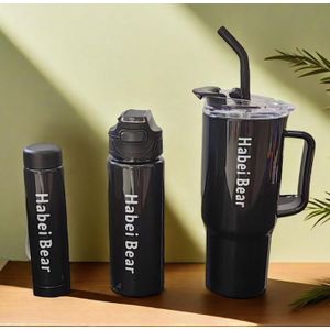 3pcs Car Cup Large Capacity Water Cup with Handle Straw Travel Mug