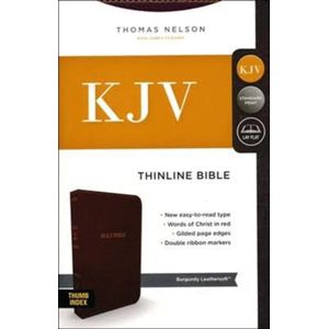 KJV Holy Bible: Thinline Burgundy Leathersoft, (Thumb Indexed): King James Version: