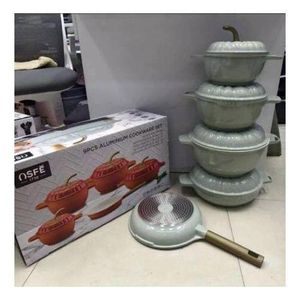Unique 10 Pcs Set Cookware Pot Set. Black & White Variations.