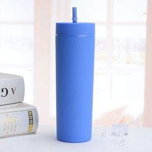 1pc 450ml Reusable And Durable Simple Modern Kids Water Bottle Plastic With  Leak Proof Straw Lid