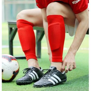 Football Shin Guards Sports Socks Leg Compression Socks - Red