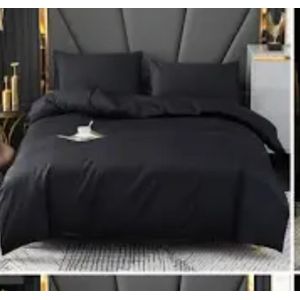 Black colour Duvet, Bedsheet And 4 Pillowcases