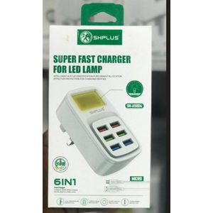 SHPLUS 6-in-1 Super Fast Charger For LED Lamp (SH-A5004)