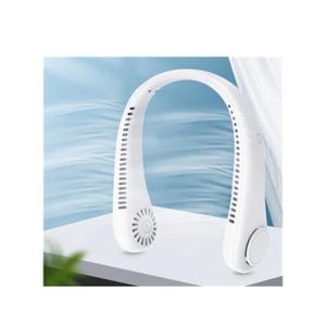 Neck Fan Portable Mini Fan USB Rechargeable Quiet Fan Outdoor Sports Bladeless Fan - WHITE
