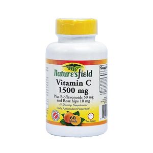 Nature'S Field Vitamin C 1500mg – Plus Bioflavonoids & Rose Hips – Daily Antioxidant Protection – 60 Tablets
