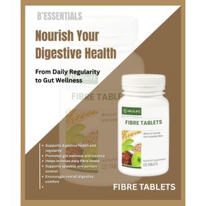 Neo NEOLIFE GNLD Fibre Tablets 120 Tablets Dietary Fibre Supplement for Digestive Health, Regularity Support, Gut Wellness, Appetite Control & Daily Digestive Balance