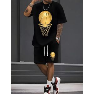 Mens Matching T-Shirt and Shorts Set 2 Piece Summer Short Sleeve Sweatsuits Co Ord Crewneck Shirts Jogging Shorts with Drawstring Athletic Top Bottoms Workout Sets Lapel Activewear Tracksuit