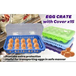 15 holes egg rack crate with transparent cover