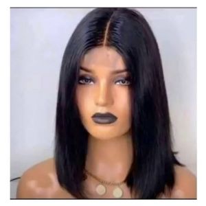 Straight Blunt Cut Wig With Pcs Closure-1b