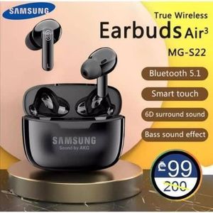 Samsung MG-S22 TWS Fingerprint Earbuds - Noise Cancellations Earphone, Personalized Spatial Audio, Sweat and Water Resistant Earpodz - ( Black )