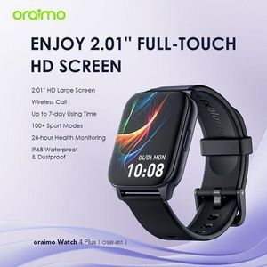 Oraimo Watch 4 Plus 2.01' HD Screen Display BT Wireless Calls IP68 Smart-Watch 