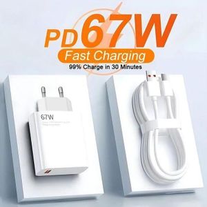 XIAOMI 67W Wall Charger Adapter + Cable Turbo Charge